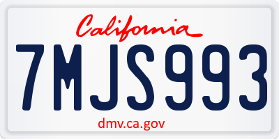 CA license plate 7MJS993