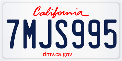 CA license plate 7MJS995