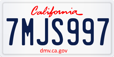 CA license plate 7MJS997