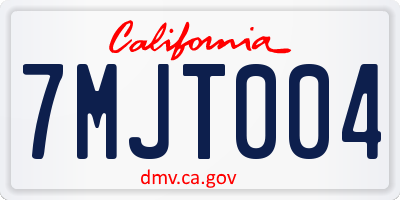 CA license plate 7MJT004