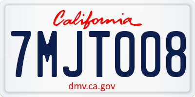 CA license plate 7MJT008
