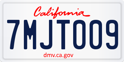 CA license plate 7MJT009