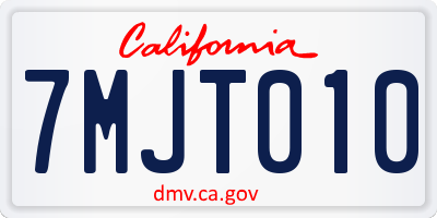 CA license plate 7MJT010