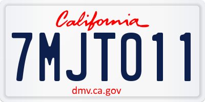 CA license plate 7MJT011