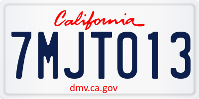 CA license plate 7MJT013
