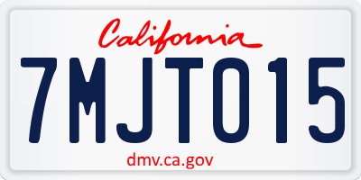 CA license plate 7MJT015