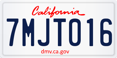CA license plate 7MJT016