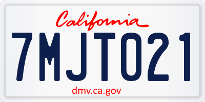 CA license plate 7MJT021