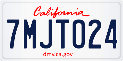CA license plate 7MJT024