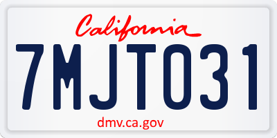CA license plate 7MJT031