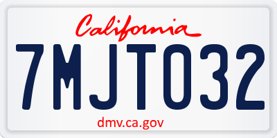 CA license plate 7MJT032