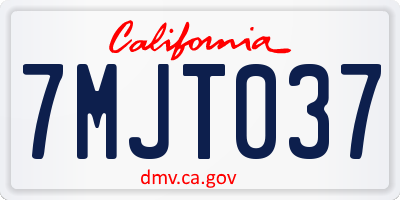 CA license plate 7MJT037