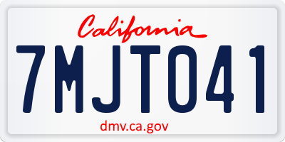 CA license plate 7MJT041