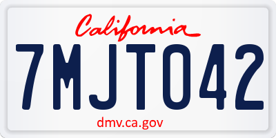 CA license plate 7MJT042