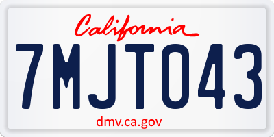 CA license plate 7MJT043