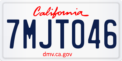 CA license plate 7MJT046