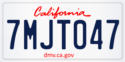 CA license plate 7MJT047