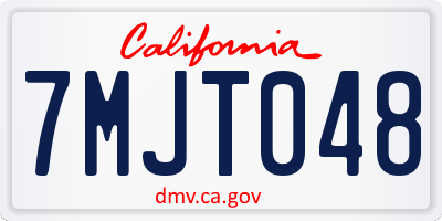 CA license plate 7MJT048