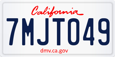 CA license plate 7MJT049