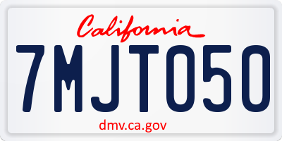 CA license plate 7MJT050