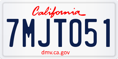 CA license plate 7MJT051