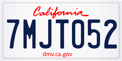 CA license plate 7MJT052