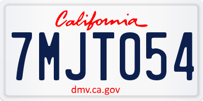 CA license plate 7MJT054