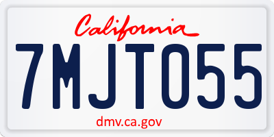 CA license plate 7MJT055