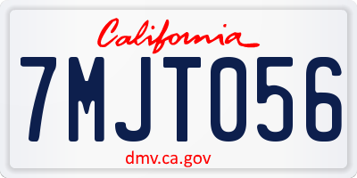 CA license plate 7MJT056