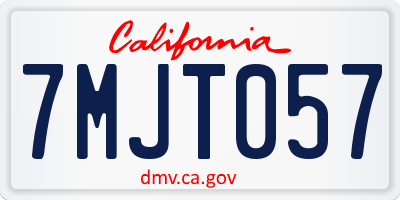 CA license plate 7MJT057
