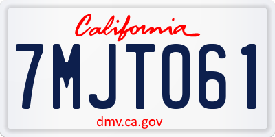 CA license plate 7MJT061