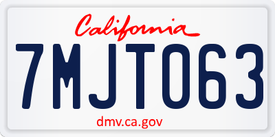 CA license plate 7MJT063