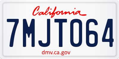 CA license plate 7MJT064