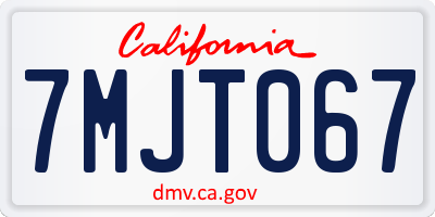 CA license plate 7MJT067