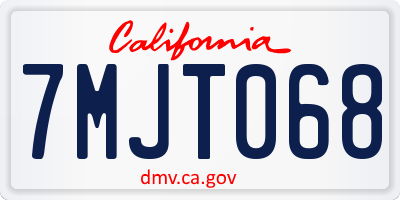 CA license plate 7MJT068
