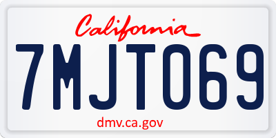 CA license plate 7MJT069