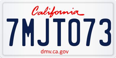 CA license plate 7MJT073