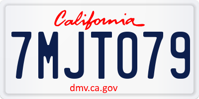 CA license plate 7MJT079