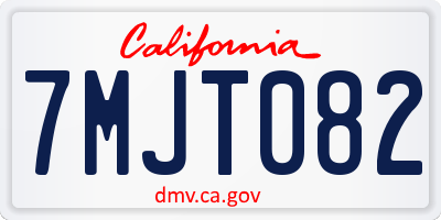 CA license plate 7MJT082