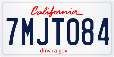 CA license plate 7MJT084