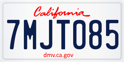 CA license plate 7MJT085