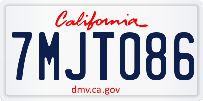 CA license plate 7MJT086