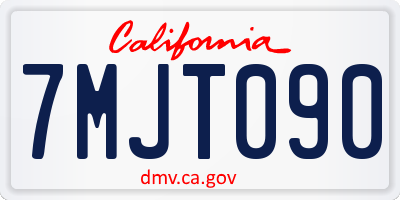 CA license plate 7MJT090