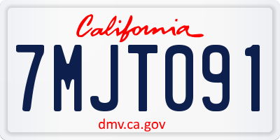 CA license plate 7MJT091