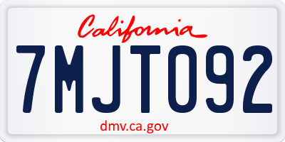 CA license plate 7MJT092