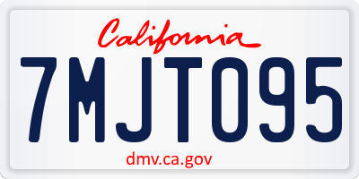 CA license plate 7MJT095