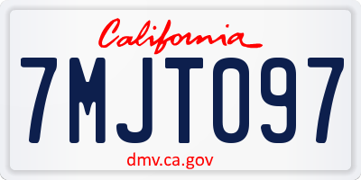 CA license plate 7MJT097