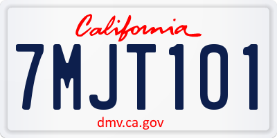 CA license plate 7MJT101