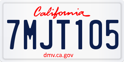 CA license plate 7MJT105