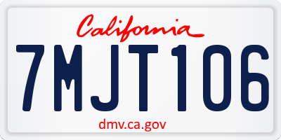 CA license plate 7MJT106
